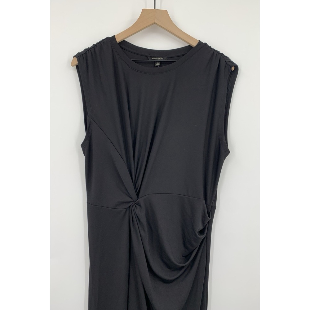 Banana Republic Black Sleeveless Midi Twist Dress - Picture 2 of 8
